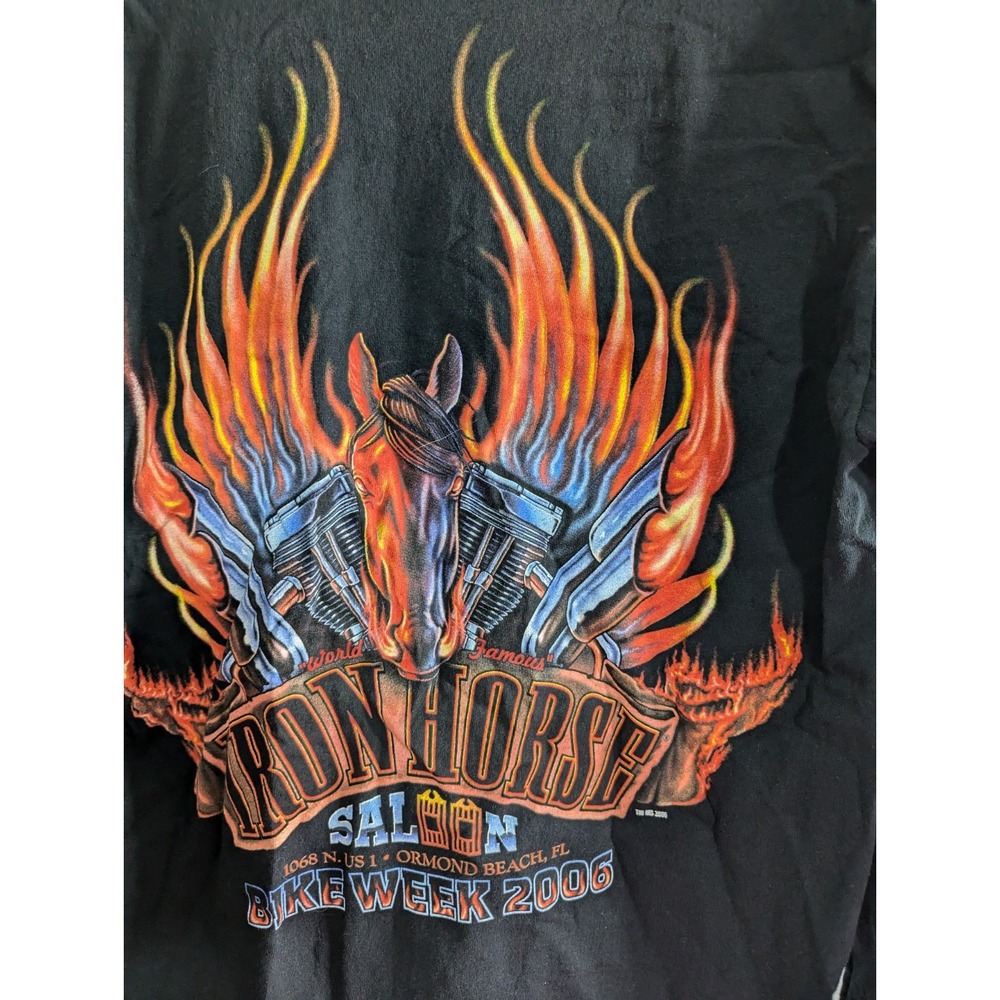 IRON HORSE SALOON Ormand Beach Florida Bike week 2006 long sleeve t-shirt L Mens